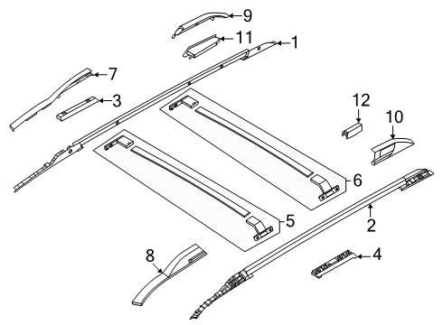 2025 Ford Expedition Exterior Trim - Roof Diagram