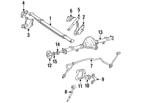 1992 Ford Bronco Axle Housing - Rear Diagram
