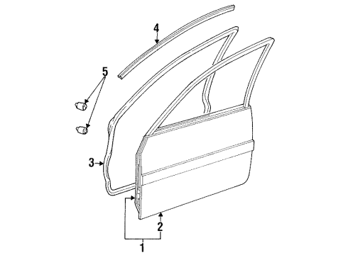 2002 Ford Escort Door & Components Diagram 2 - Thumbnail