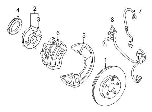2006 Mercury Monterey ABS Sensor, Rear Driver Side Diagram for 3F2Z-2C216-AA