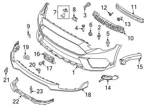 2021 Ford Mustang Bumper & Components - Front Diagram