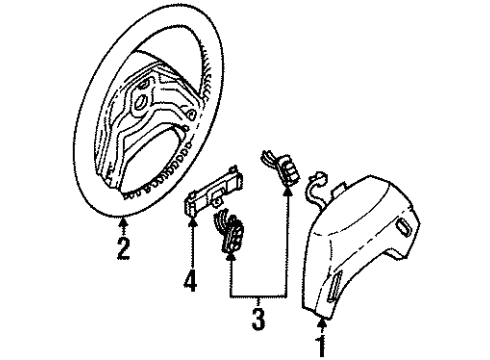 1995 Ford Ranger Steering Wheel & Trim Diagram