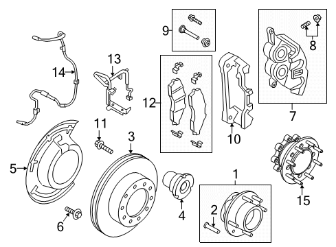 2021 Ford F-250 Super Duty Brake Components Diagram