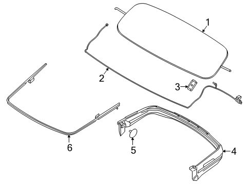 2016 Ford Mustang Exterior Trim - Top Diagram