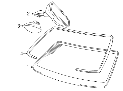 2003 Lincoln Town Car Glass - Windshield Diagram