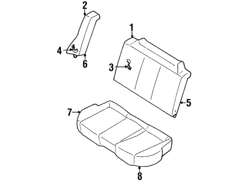 2001 Ford Escort Rear Seat Components Diagram