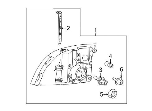2004 Mercury Mountaineer Headlamp Components Diagram