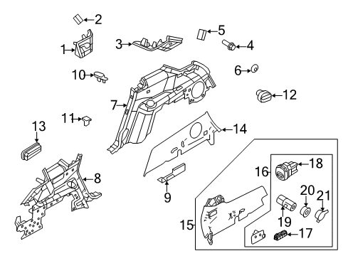 2016 Lincoln MKT Seat Switch, Black, Rear Driver Side Diagram for AE9Z-14C715-AB
