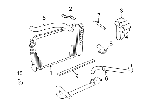2003 Mercury Marauder Radiator & Components Diagram