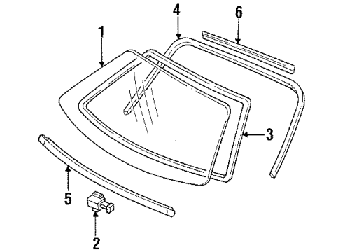 1997 Ford Aspire Glass - Windshield Diagram
