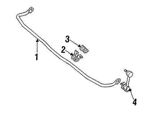 1995 Ford Probe Stabilizer Bar & Components Diagram