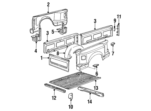 1992 Ford F-150 Side Panel & Components Diagram 4 - Thumbnail