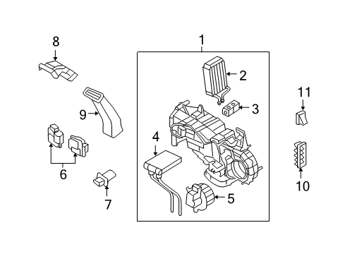 2012 Ford Expedition Auxiliary A/C & Heater Unit Diagram