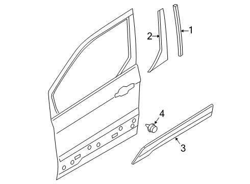 2019 Ford Transit Connect Exterior Trim - Front Door Diagram