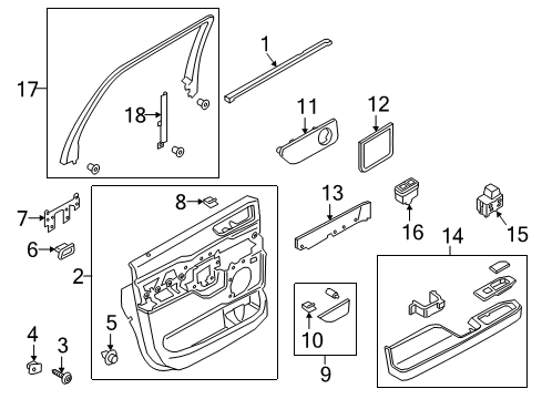 2022 Lincoln Navigator Interior Trim - Rear Door Diagram