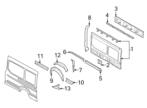 2024 Ford E-Transit Inner Structure - Side Panel Diagram