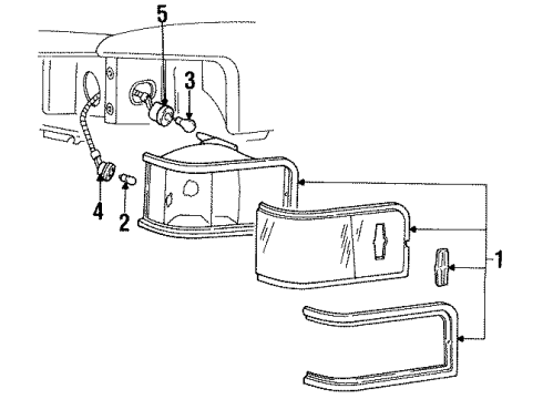 1990 Lincoln Town Car Corner & Side Marker Lamps Diagram