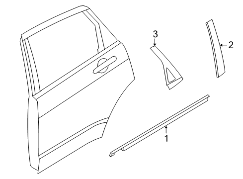 2011 Ford Focus Exterior Trim - Rear Door Diagram