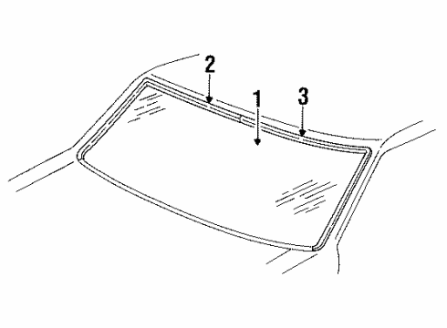 1985 Mercury Marquis Glass - Windshield Diagram