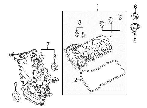 2014 Ford F-150 Valve & Timing Covers Diagram
