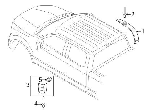 2024 Ford F-150 Lightning Exterior Trim - Cab Diagram