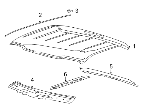 2017 Ford F-350 Super Duty Roof & Components Diagram