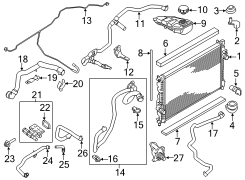2022 Ford Transit Connect Radiator & Components Diagram