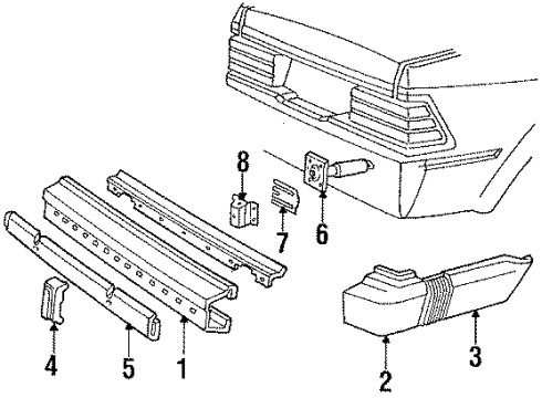 1985 Mercury Lynx Bumper Assembly - Rear Diagram