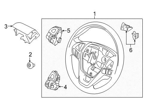 2016 Ford Explorer Steering Wheel & Trim Diagram