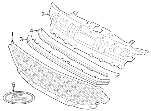 2024 Ford Escape Grille & Components Diagram