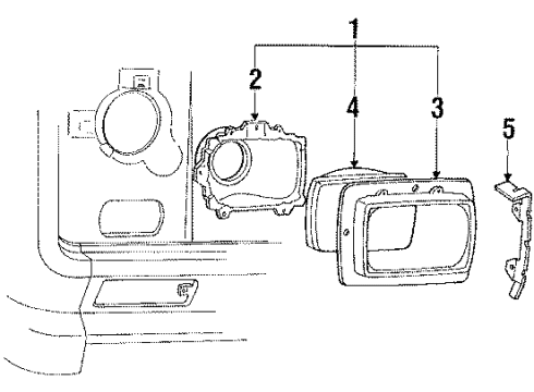 1985 Ford Bronco II Headlamp Components Diagram