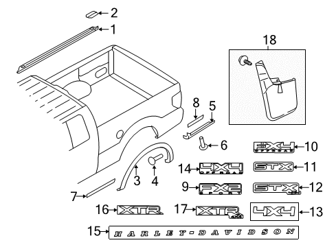2014 Ford F-150 Decal, Rear Diagram for EL3Z-9925622-CA