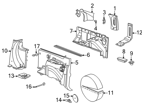 2000 Ford Excursion Interior Trim - Quarter Panels Diagram