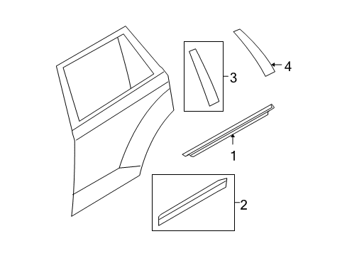 2009 Ford Edge Exterior Trim - Rear Door Diagram