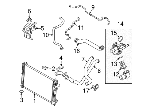 2012 Lincoln MKZ Cooling System - Hybrid Component Diagram 3 - Thumbnail