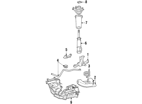 1984 Mercury Cougar Front Suspension Components Diagram