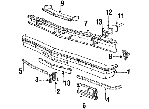 1986 Lincoln Town Car Energy Absorber Spacer Diagram for D9AZ17765B