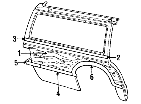 1986 Mercury Grand Marquis Exterior Trim - Quarter Panel Diagram 4 - Thumbnail