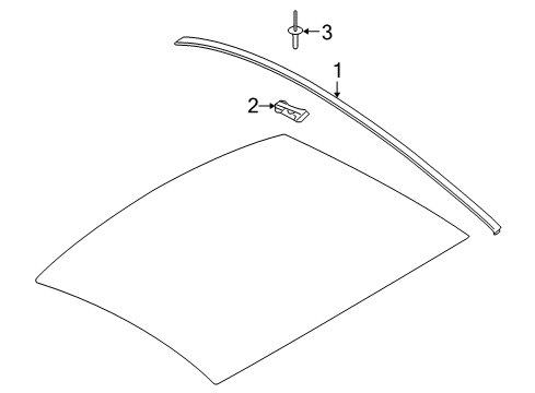 2007 Ford Mustang Roof Molding, Passenger Side Diagram for 5R3Z-6351728-AAA