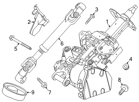 2024 Lincoln Corsair Steering Column Assembly Diagram