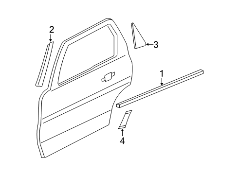 2011 Ford Escape Exterior Trim - Rear Door Diagram