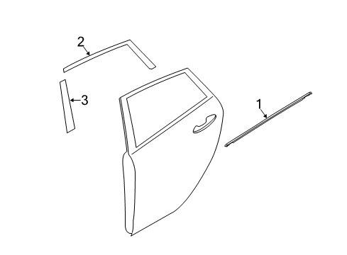2015 Ford Fiesta Exterior Trim - Rear Door Diagram 2 - Thumbnail
