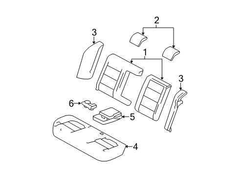 2006 Ford Five Hundred Rear Seat Components Diagram