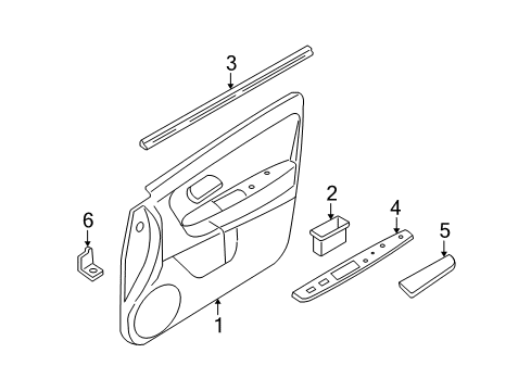 2006 Mercury Mariner Interior Trim - Front Door Diagram