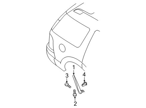 2004 Mercury Mountaineer Exterior Trim - Quarter Panel Diagram