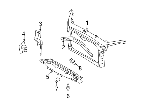 2007 Mercury Milan Radiator Support Diagram