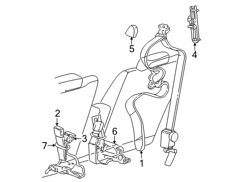 2005 Mercury Grand Marquis Height Adjuster, Black/Charcoal Diagram for 5W1Z-54602B82-AAE