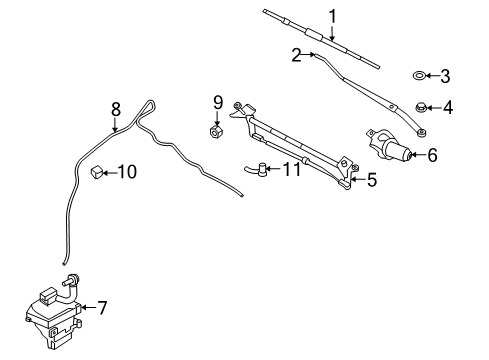 2007 Mercury Milan Wiper & Washer Components Diagram