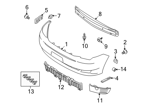 2011 Ford Flex Bumper & Components - Front Diagram