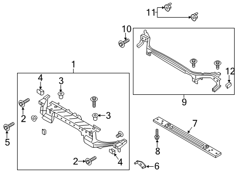 2013 Lincoln MKZ Radiator Support Diagram